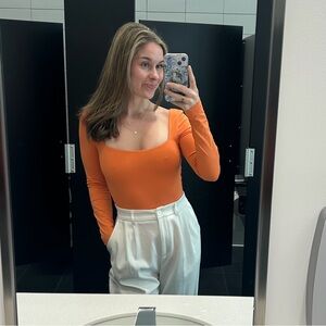 Orange Aritzia Bodysuit